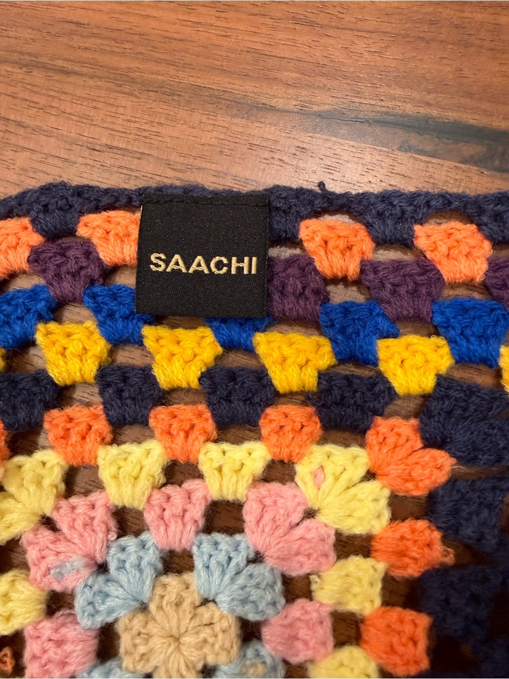 SAACHI Multicolor Crochet Granny-Square Long Cardigan - Picture 6 of 6